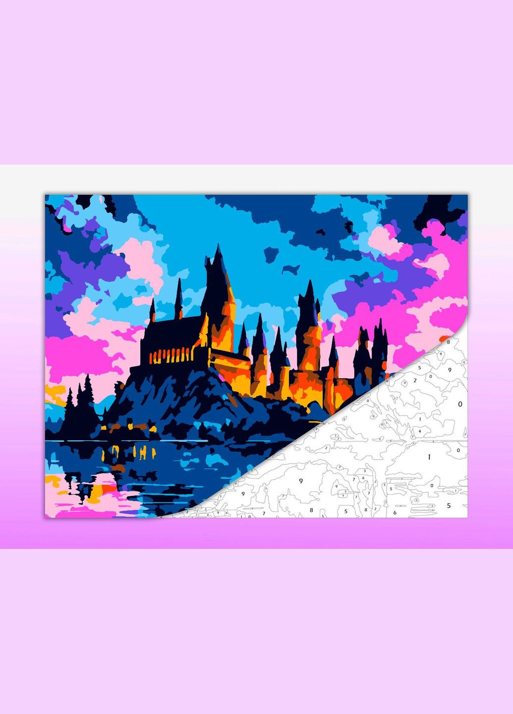 Розмальовка антистрес за номерами, цифрами для дорослих "Магічний замок" А4 No Brand (318092901)