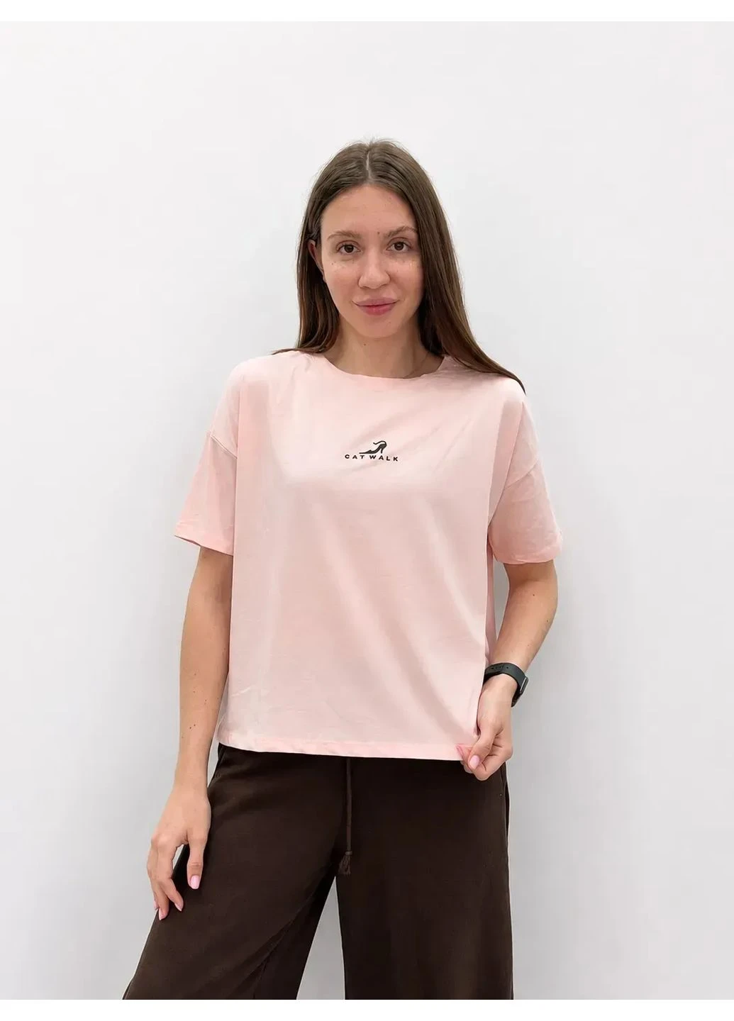 Базова жіноча футболка Бузковий 54-58 (6557) Pink Daisy - (395632295)