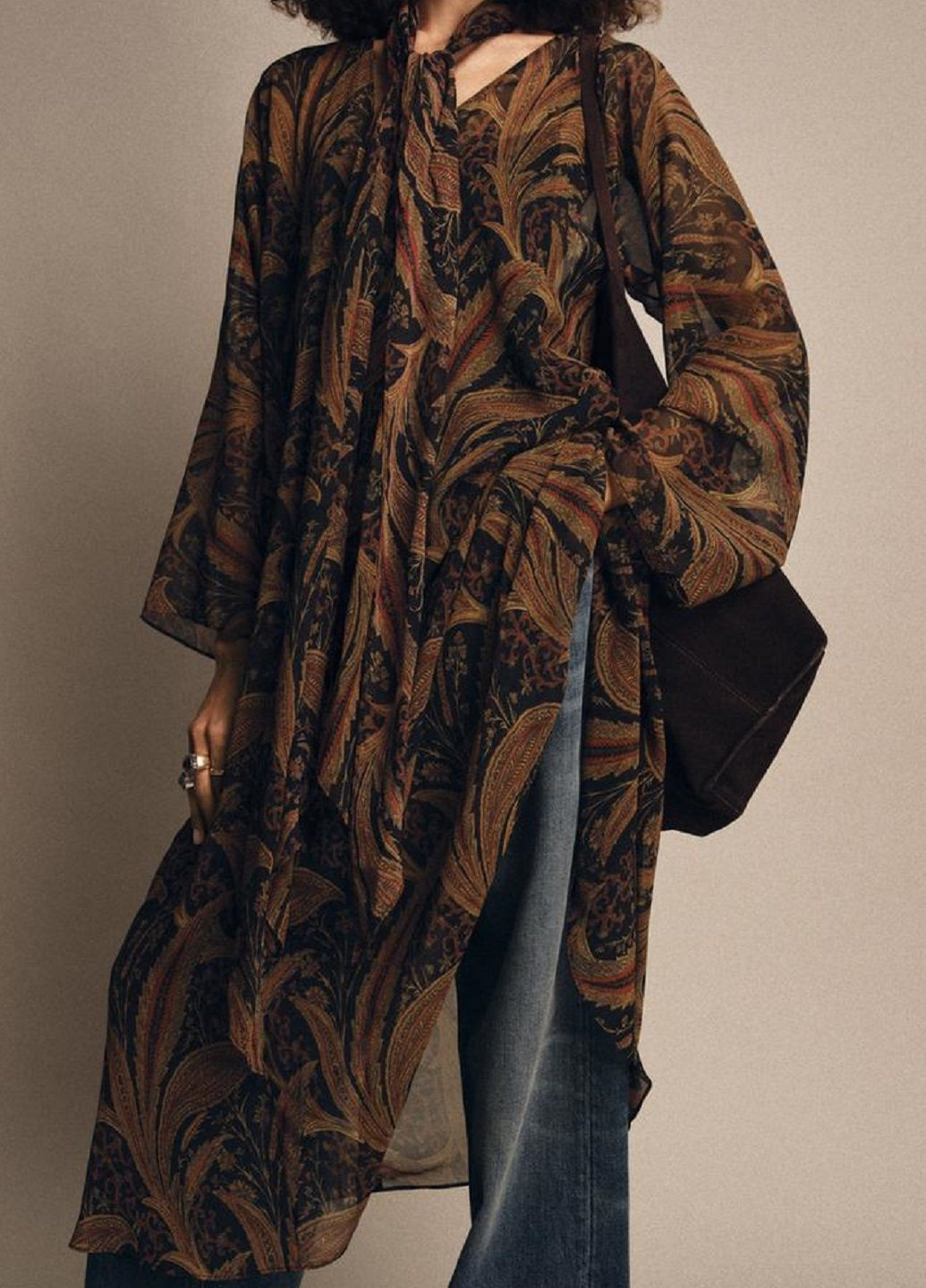 Комбинированное платье Zara с абстрактным узором