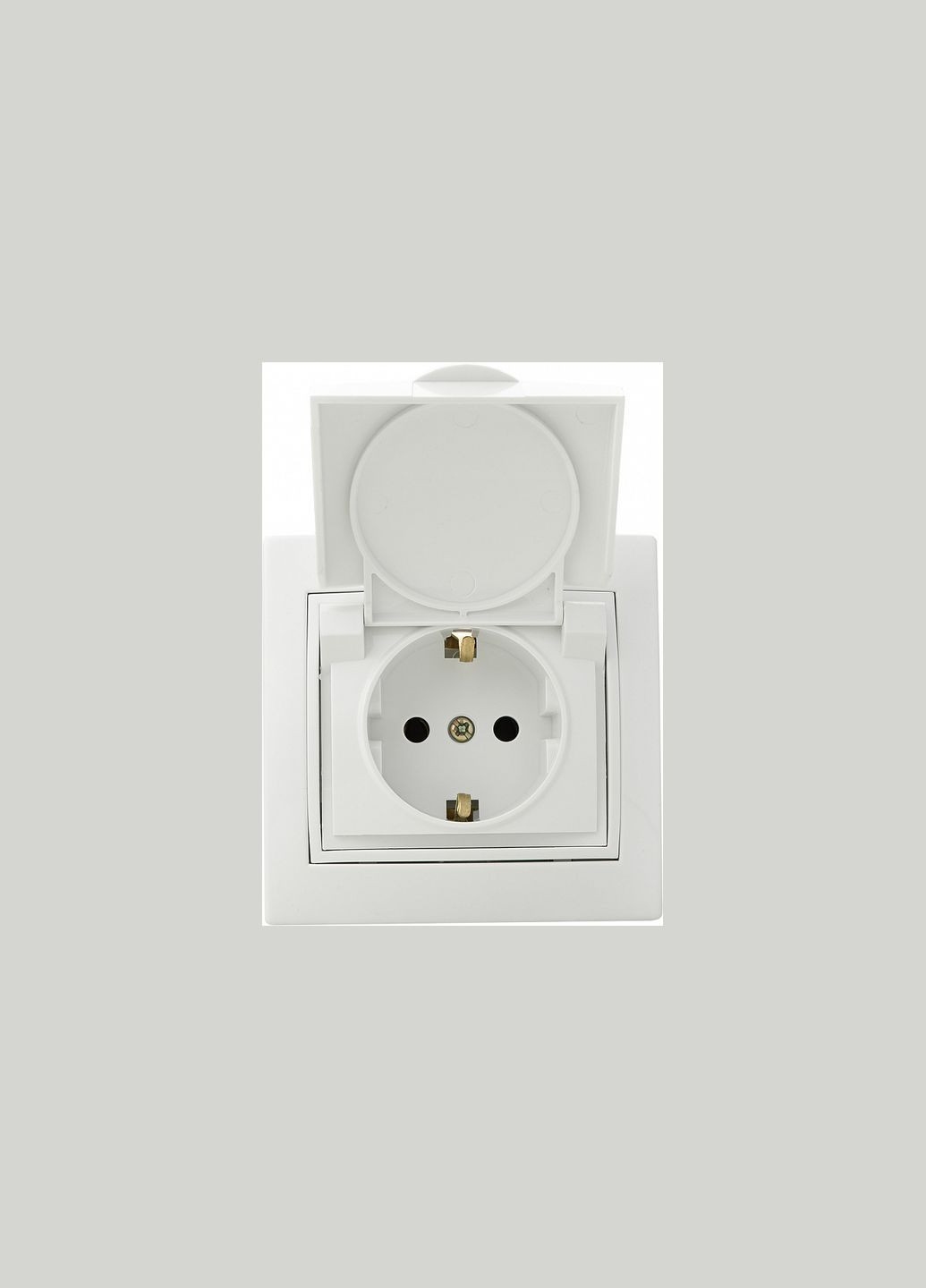 Розетка с заземлением с крышкой [РВбсб16-З-Fl-W] Fl АСКО (344533511)