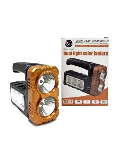 Ліхтар ручний 3в1 BL-7701B COB акумуляторний до 6 год USB повербанк сонячною панеллю та боковим світлом Чорний Bailong (370606723)