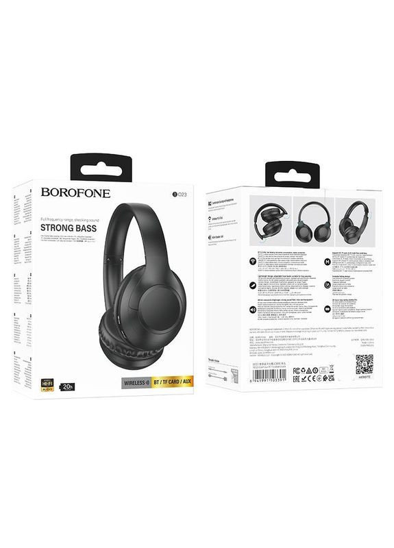 Наушники полноразмерные BO23 Glamour BT headset черные Borofone (293345353)