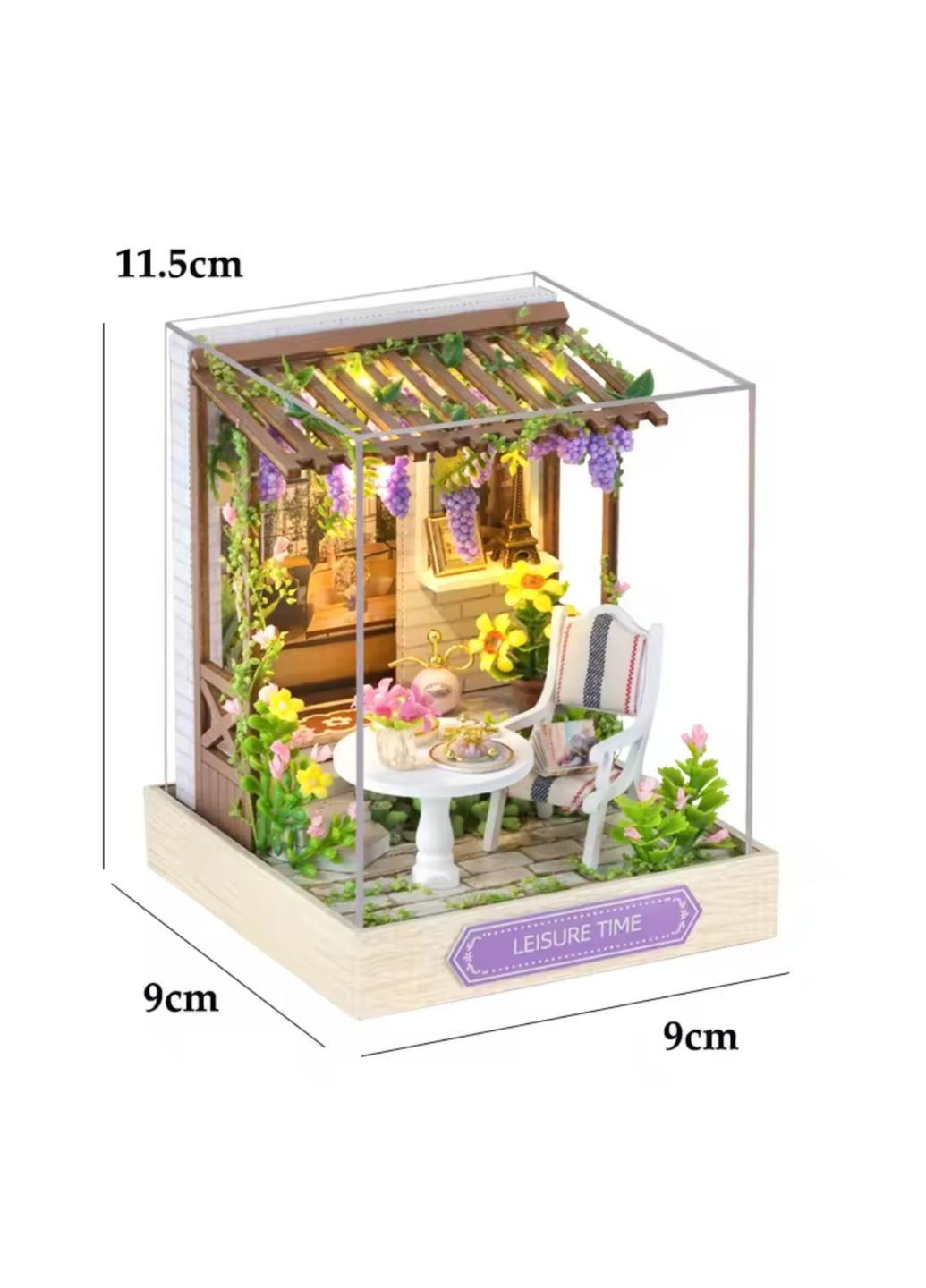 Румбокс. Конструктор. Мініатюрний будиночок збери сам з підсвічування РОМАНТИЧНА ТЕРАСА No Brand (341525181)
