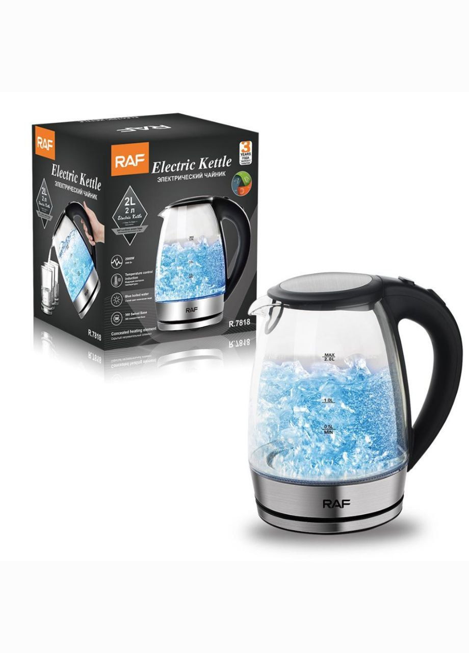 Електрочайник скляний 2л 2200Вт RAF R.7818 (293517384)