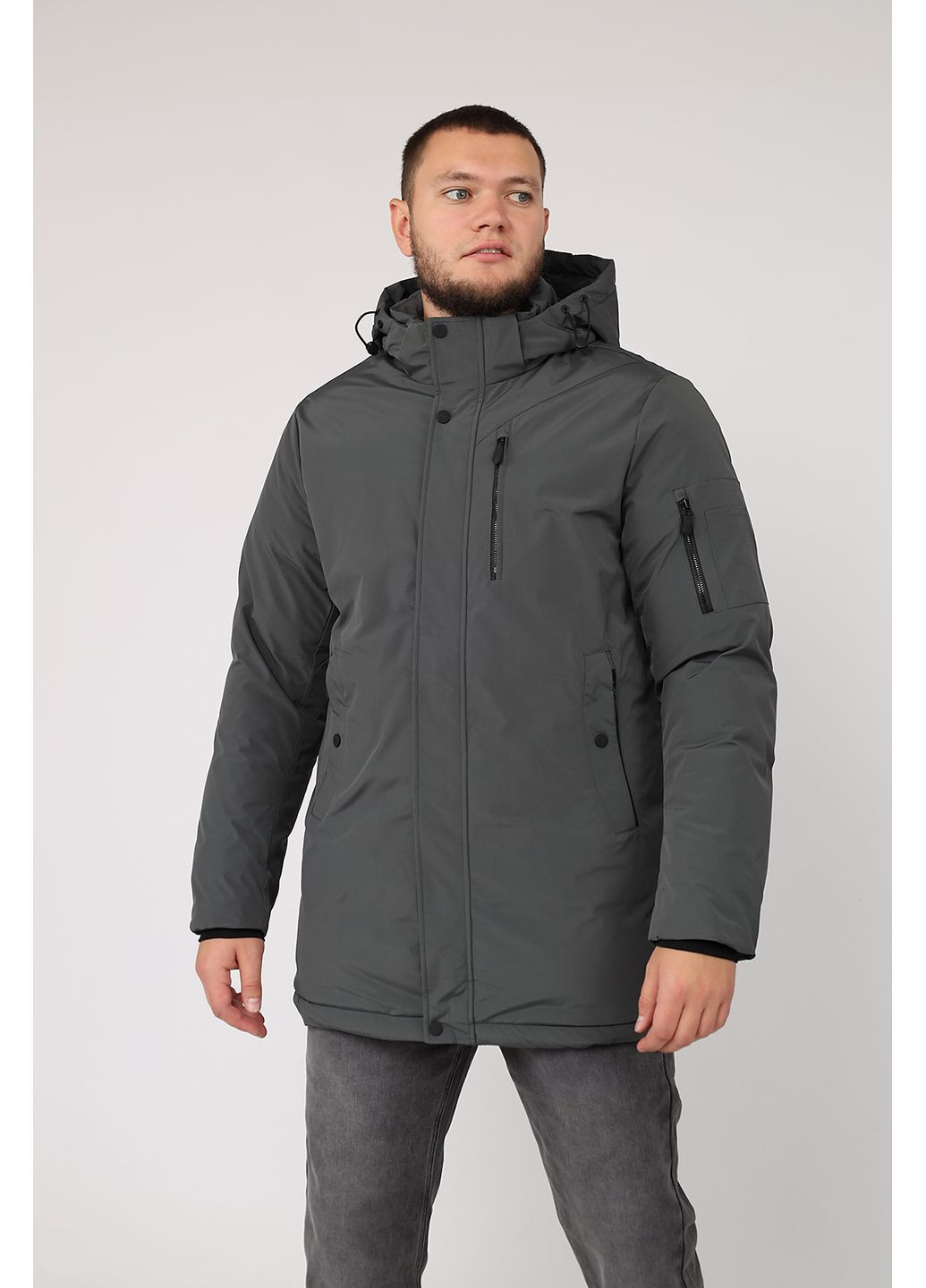 Темно-сіра зимня куртка чоловіча колір темно-сірий цб-00285103 Yuki