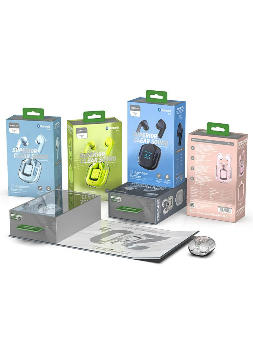 Беспроводные наушники True wireless stereo headset Youth Green Acefast T6 (342723176)