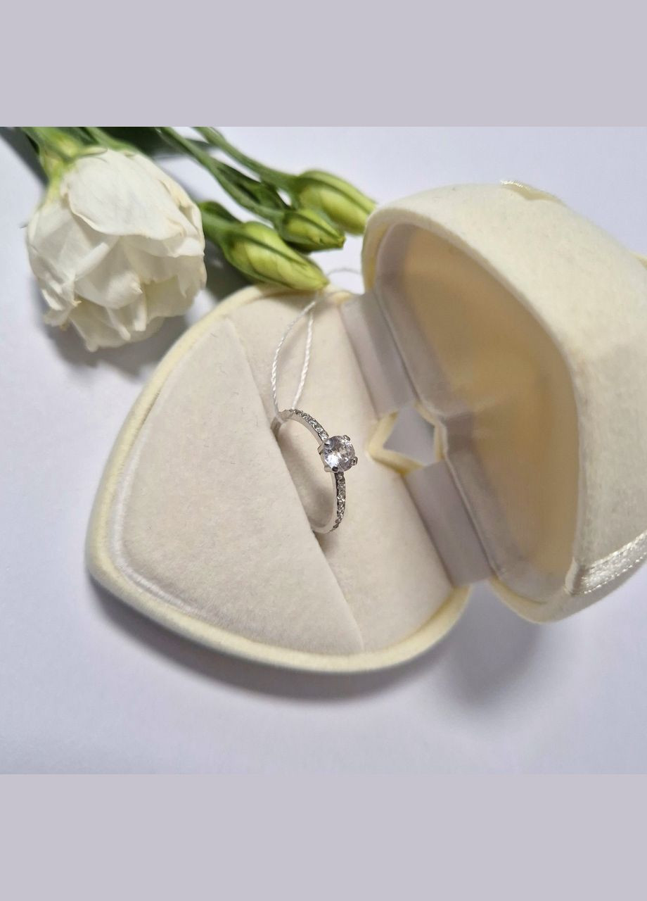 Кольцо серебряное колечко с Белыми камнями 16.5 размер серебро 925 пробы Родированное 1107 No Brand (314510455)