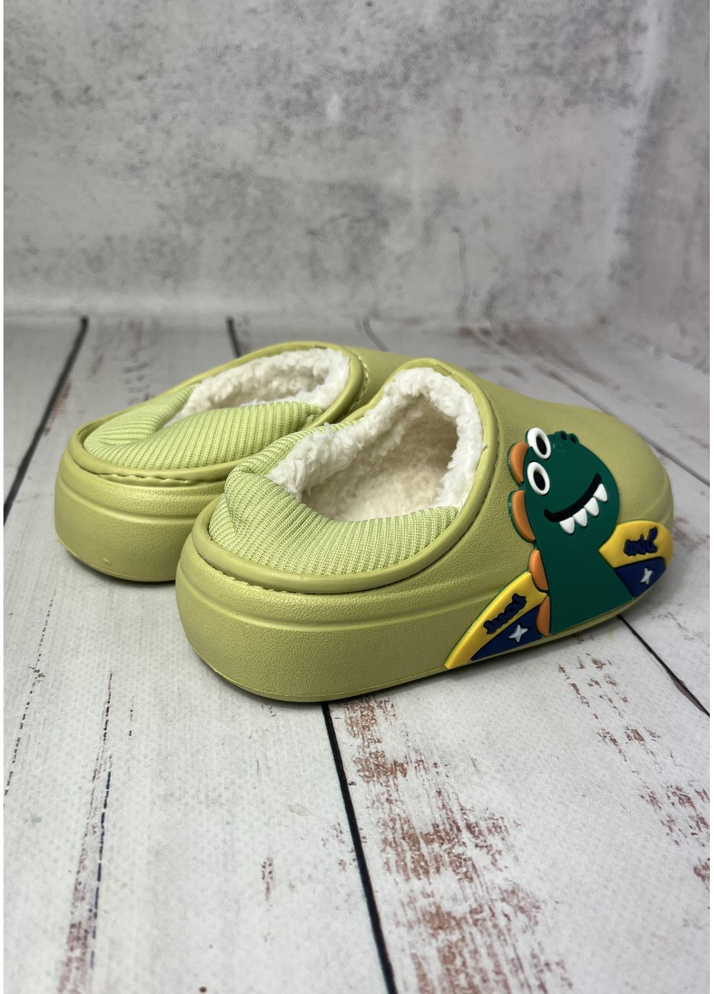 Салатовые тапочки галоши детские салатовый (1218-3) Deshman