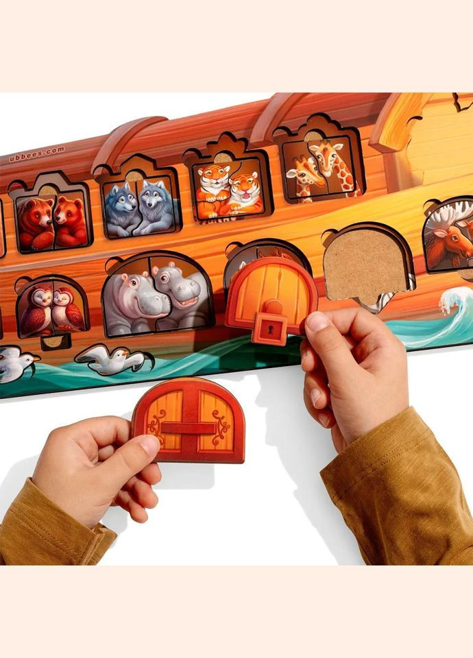 Развивающий пазл-вкладыш "Ноев ковчег" PSD275 с фоном No Brand (330601768)