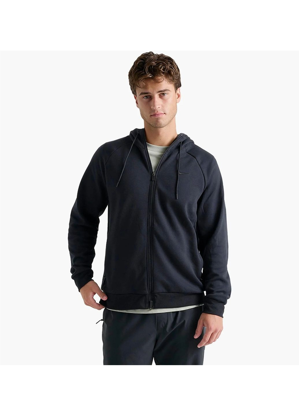 Толстовка чоловіча Primary Dri-Fit Uv Full-Zip Versatile Hoodie Black Nike (364662925)