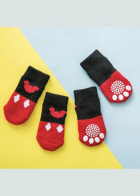 Носки для котов и кошек Pet Style "Красные с мишкой" 3 No Brand - (323232931)