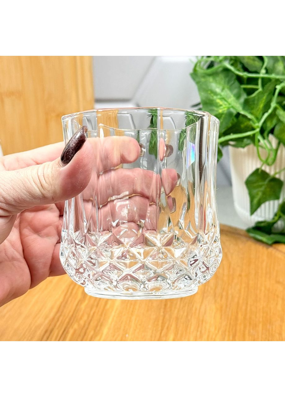 Набір низьких склянок для віскі скляні Індіго 310 мл 6 шт No Brand (372601564)