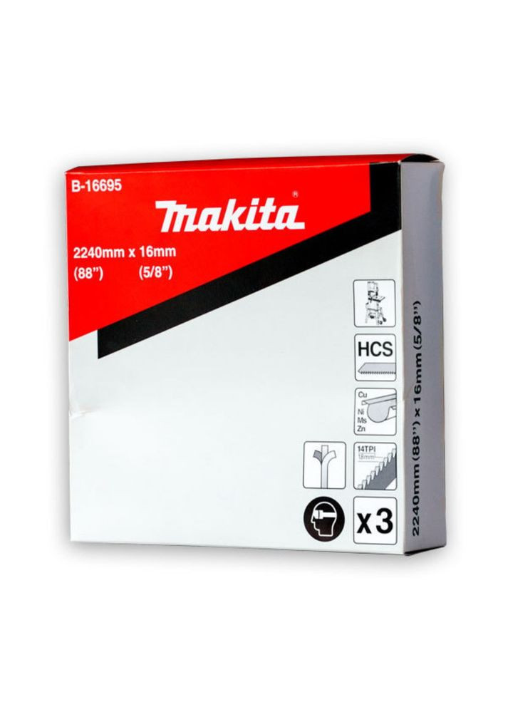 Пильное полотно B16695 (2240х16 мм, 14TPI, 3 шт) по металлу для ленточных пил (7524) Makita (290253321)