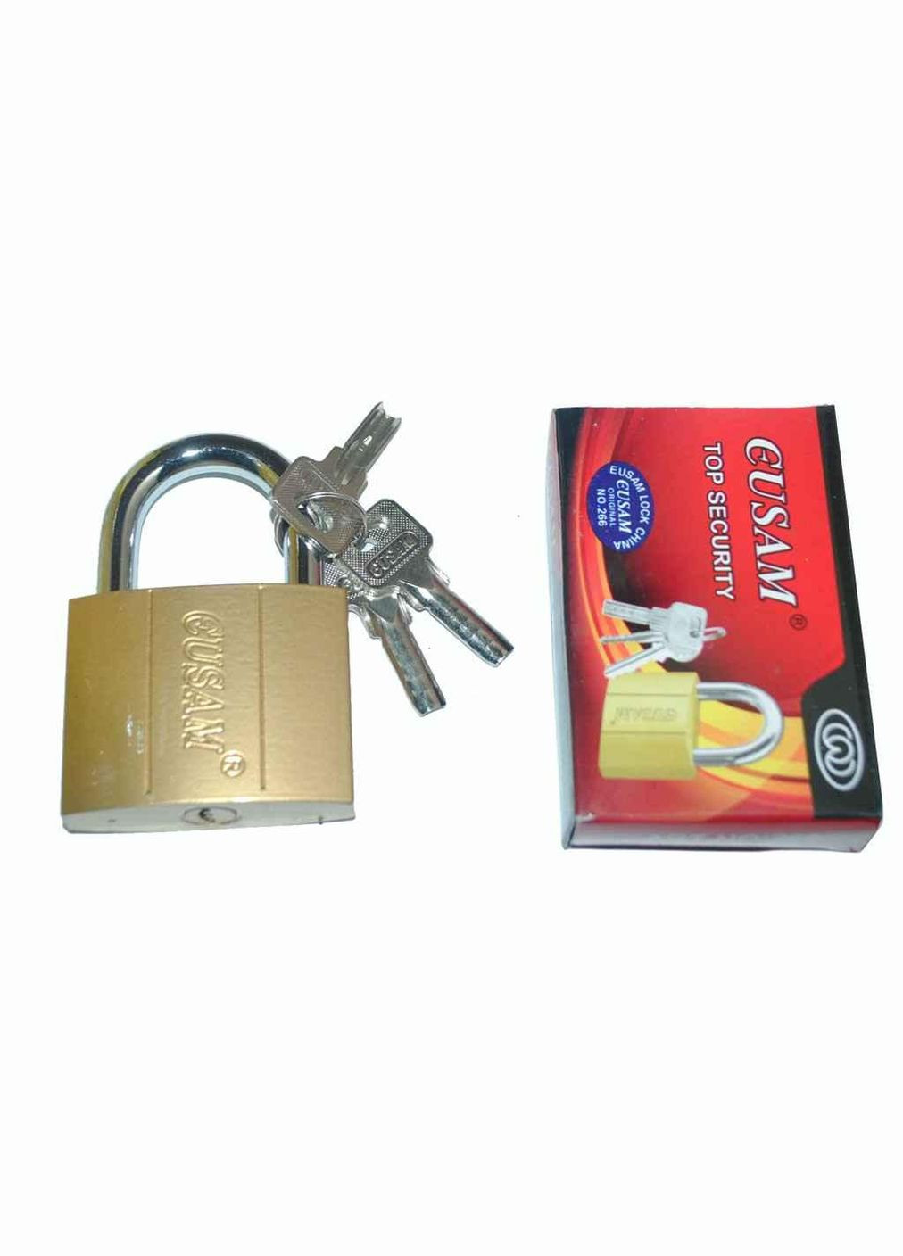 Замок навесной желтый 63мм 1605-003 (латунь) ТМ FZB (305202217)