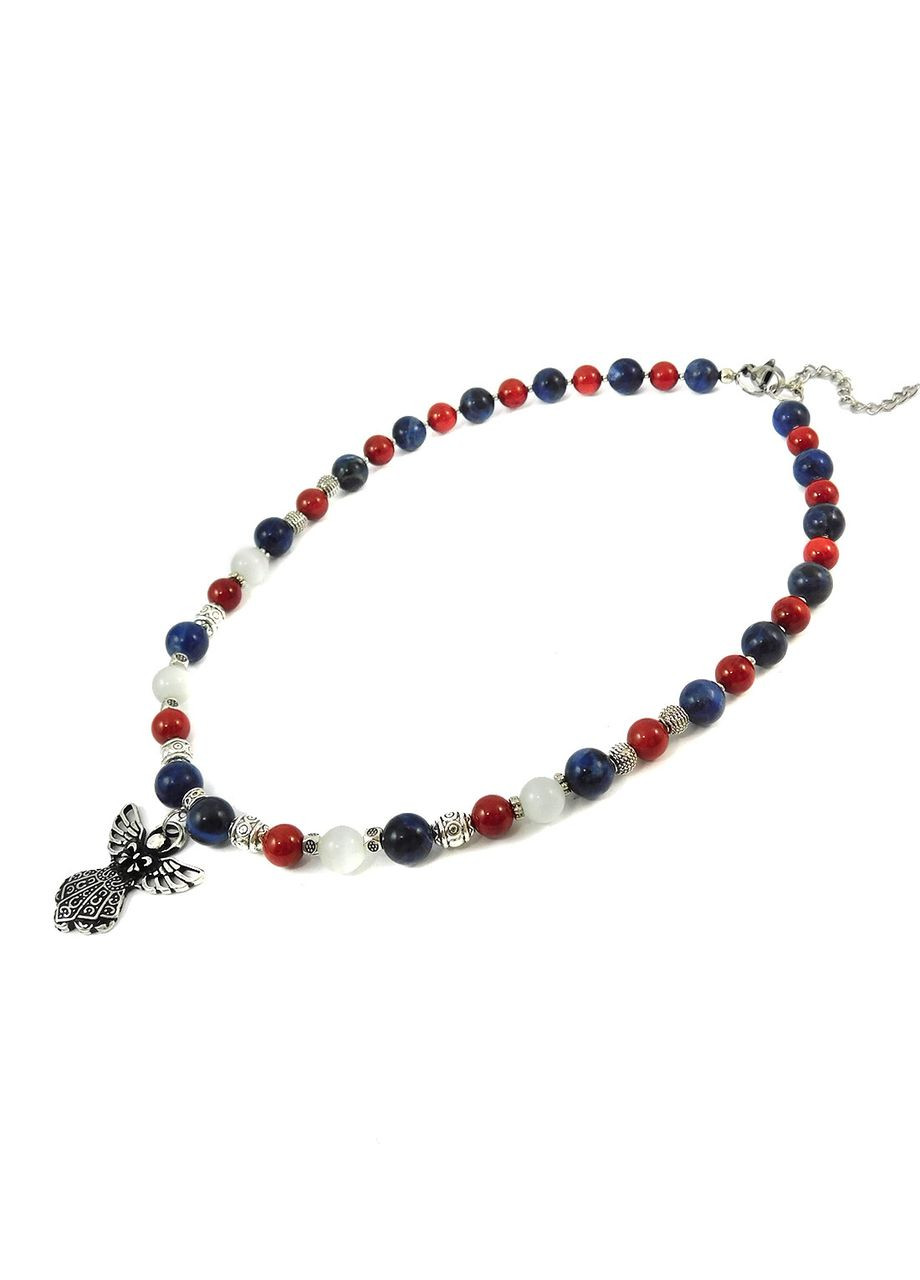 Ожерелье "Ангельские сны" Коралл, Содалит, Кошачий глаз Fursa fashion (325628320)