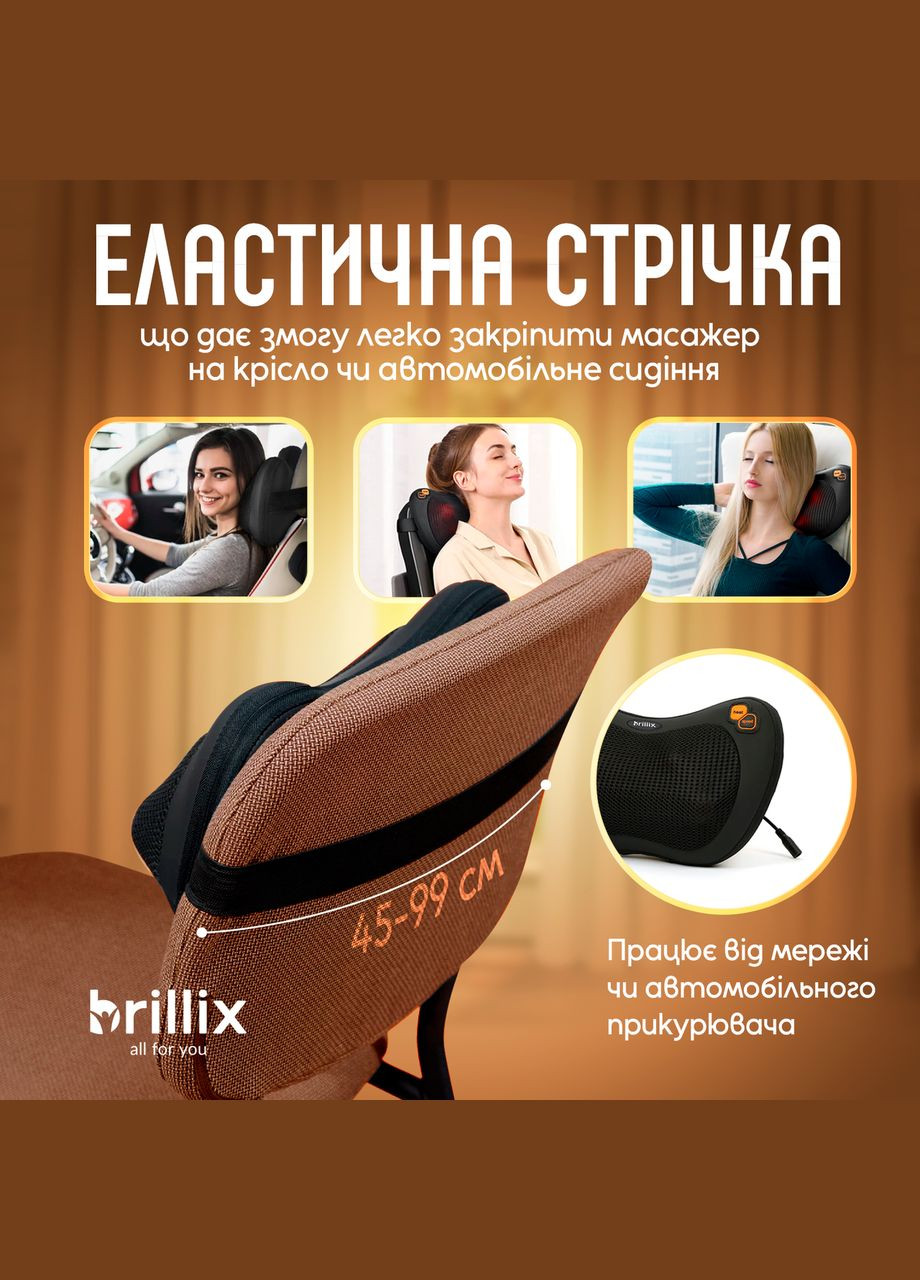 Массажная роликовая подушка, инфракрасный массажер для спины, шеи и тела. Массажная подушка для дома и авто No Brand (347590320)