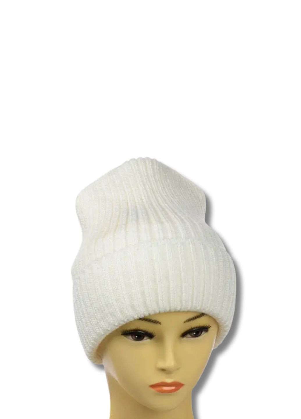 Молодежная зимняя шапка бини без декора на флисе No Brand Шапка біні на флісі (340403145)