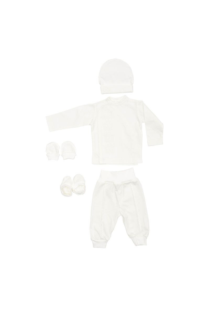 Хрестильний набір для хлопчика з білою вишивкою, р.62, світло-бежевий () Twins TCB62E-01 (354178679)