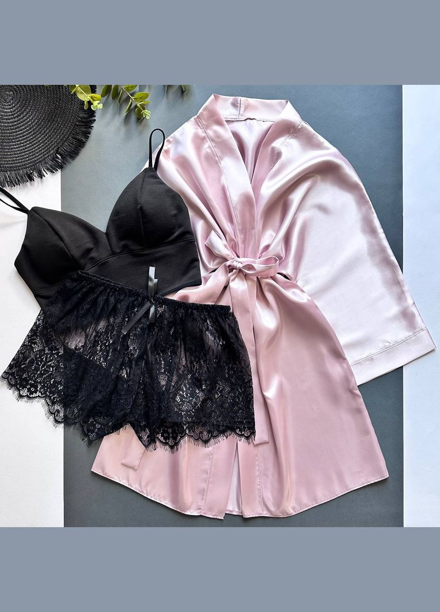 Комплект женский пижамный, халат-топ-шорты Exclusive (314762172)