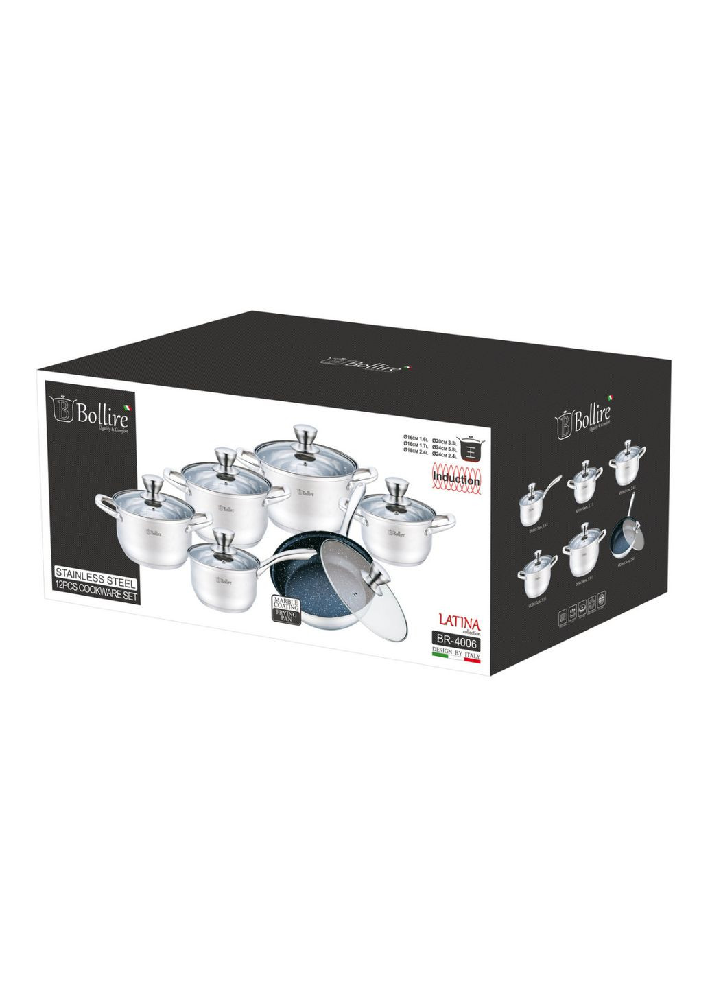 Набор кухонной посуды Solerno 12 пр BR-4006 Bollire (348133716)