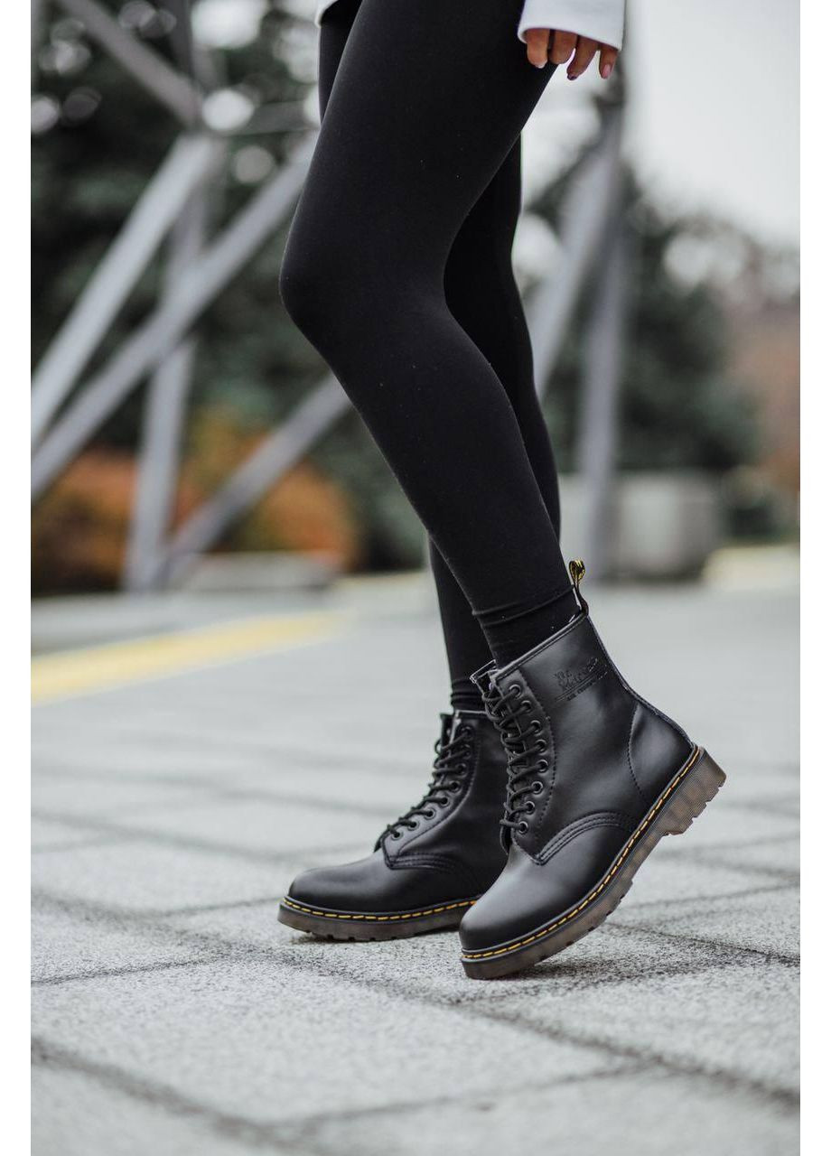 Черные зимние ботинки мужские dr. martens 1460 black 11822006 доктор мартенс (мех) берцы No Brand