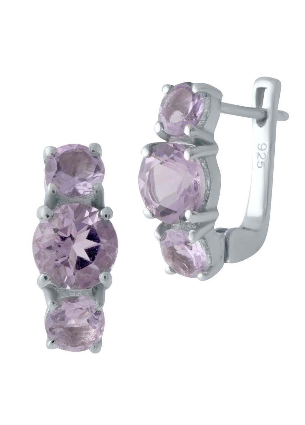 Срібні сережки з натуральним аметистом (2020677) Silver Breeze (317354812)
