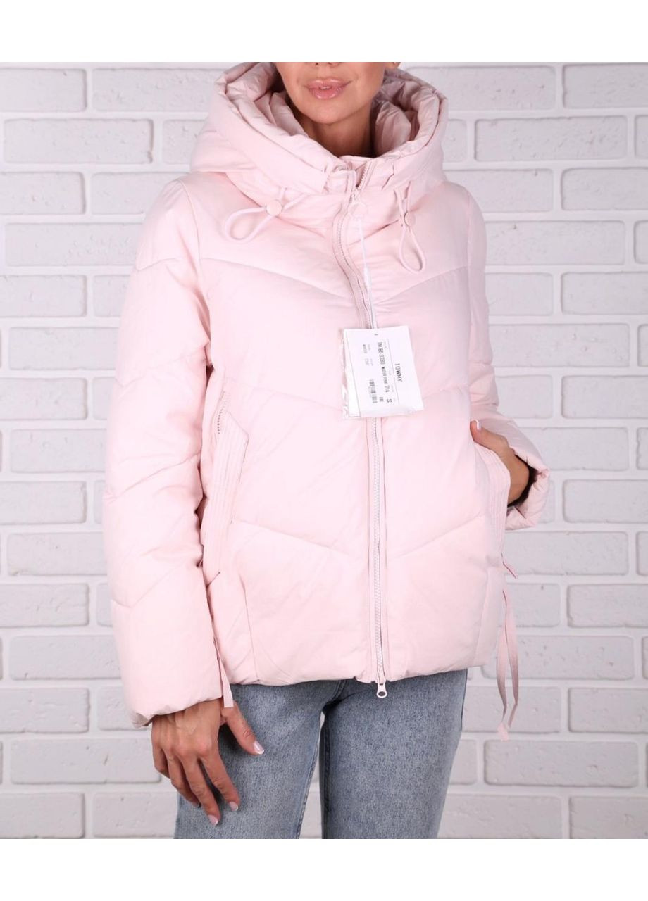 Розовая демисезонная куртка женская 3390 светлый беж xl Towmy
