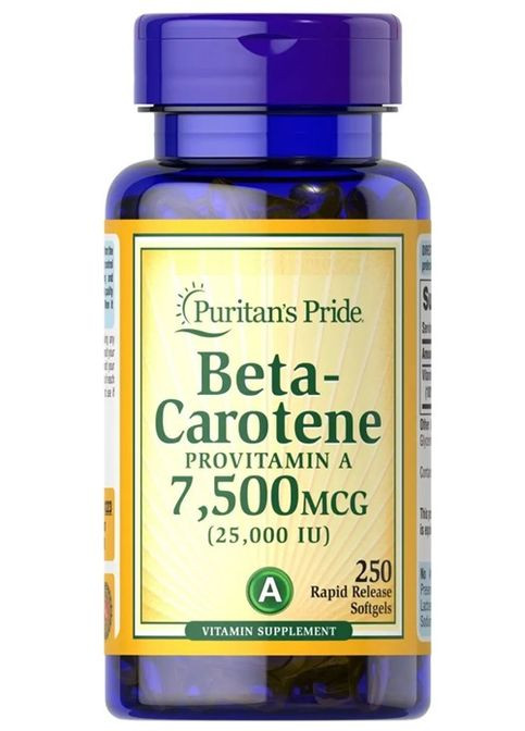 Puritan's Pride Beta-Carotene 25,000 IU 250 Softgels Puritans Pride (317286862)