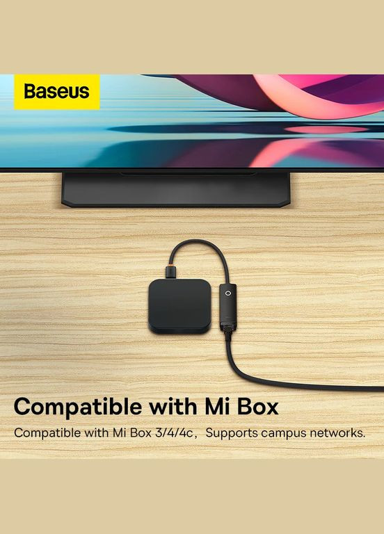 Внешняя сетевая карта / Сетевой адаптер Lite Type-C для RJ45 Ethernet 1000Mbps Черный (WKQX000301) Baseus (341325820)