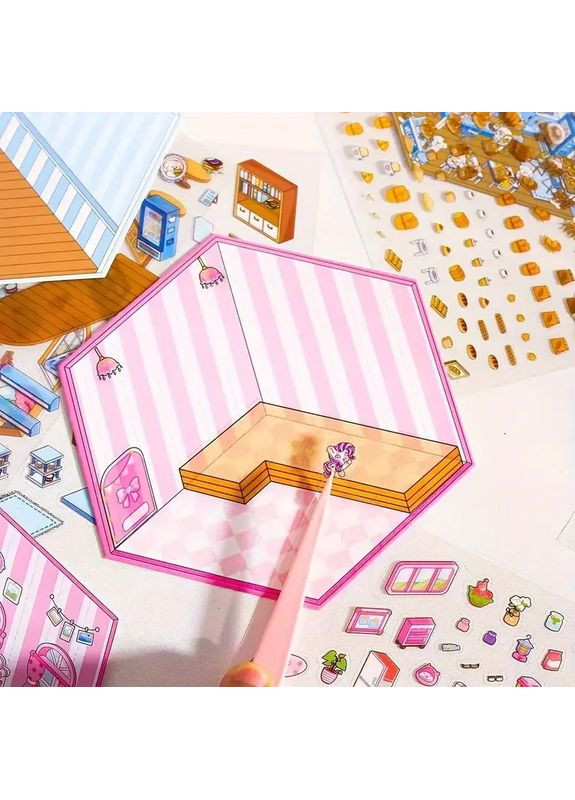 Набір наліпок 3D румбокс антистрес Рожева кімната 19 х 13 см No Brand (371813495)