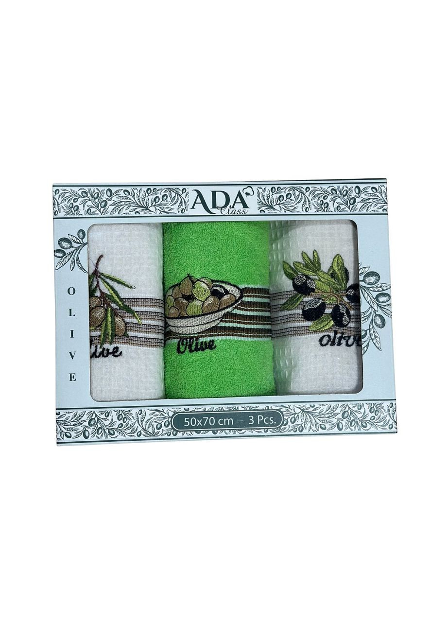 Кухонные полотенца вафельные и махровые хлопковые RM275 (3 шт.) Nilteks комбинированный