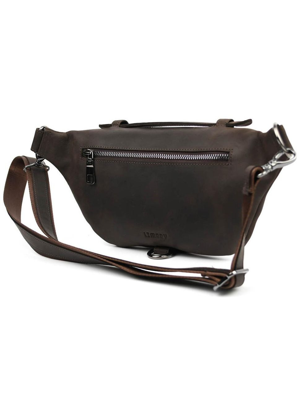 Сумка поясна бананка жіноча з натуральної шкіри середня Коричневий 38374 LIMARY (352165888)