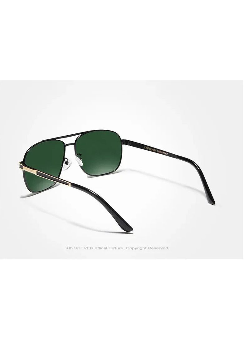 Чоловічі поляризаційні сонцезахисні окуляри N738 Gold Green KINGSEVEN (359397232)