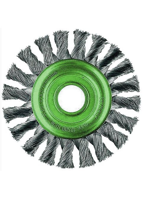 Щетка дисковая для сварщиков 115х6х22,2 мм скрученная жгутами нержавеющая проволока 0,5 мм Z32 жгута15000 об/ми (13407) Lessmann (298574232)