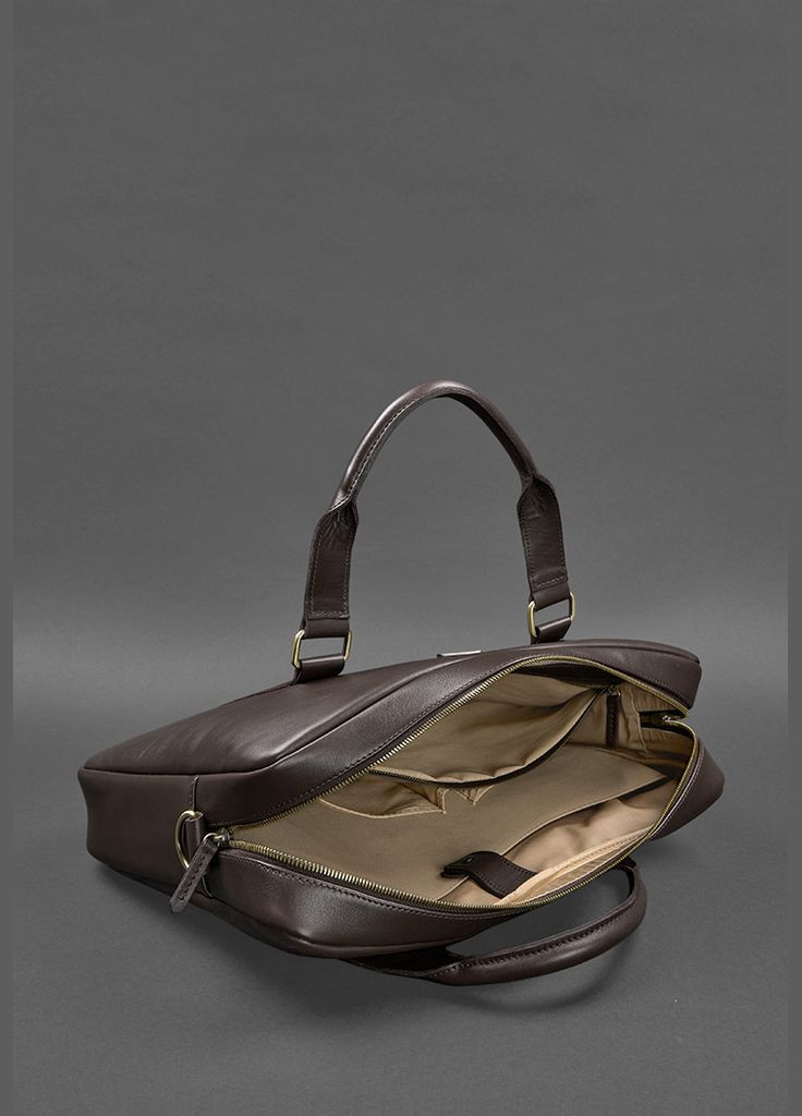 Шкіряна сумка для ноутбука та документів темно-коричнева (A-027947) BlankNote (327874337)