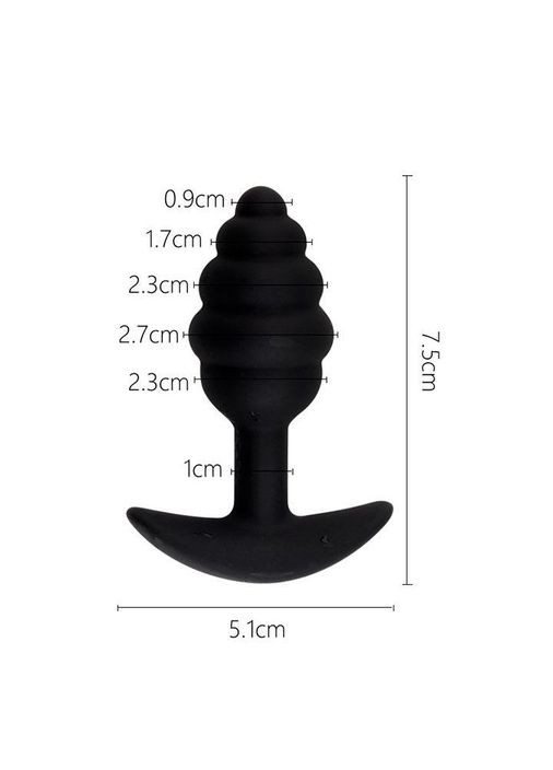 Чёрная силиконовая анальная пробка "Якорь" - 7,5*2,3 – Анальные игрушки No Brand (368892813)