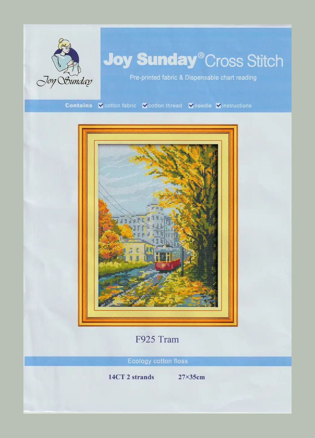 Набір для вишивання за нанесеною на канву схемою "Tram". AIDA 14CT printed 27*35 см Joy Sunday (313613318)