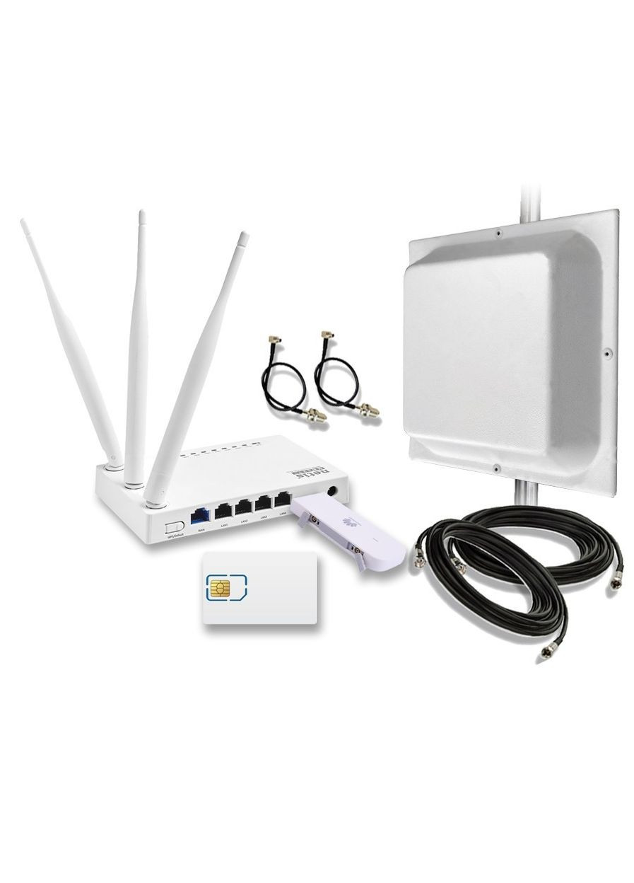 Готовый 4G Wi-Fi комплект "Home 4G Kit MIMO", интернет под ключ для сельской местности, дачи Netis (372689767)