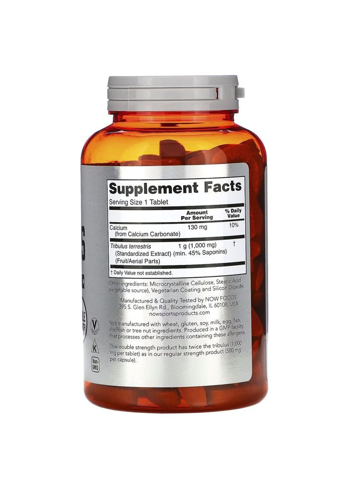 Стимулятор тестостерона Tribulus 1000 mg, 180 таблеток Now (324418659)
