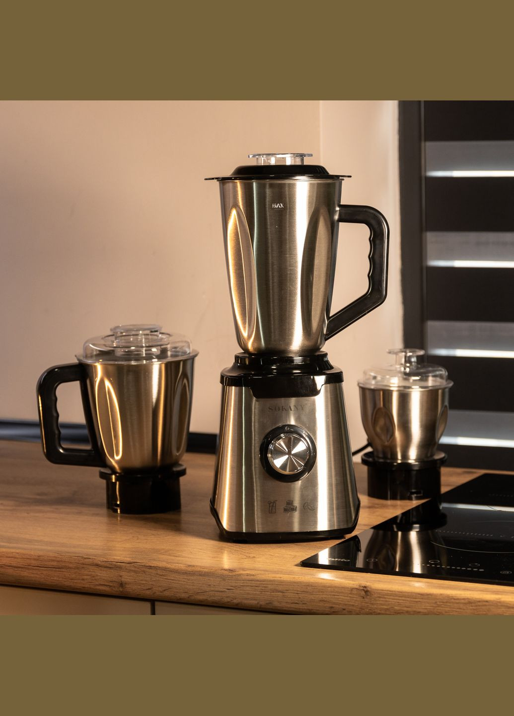 Блендер стационарный SK-187 с тремя чашами 0,5/1/1,5 л. Sokany (328440755)