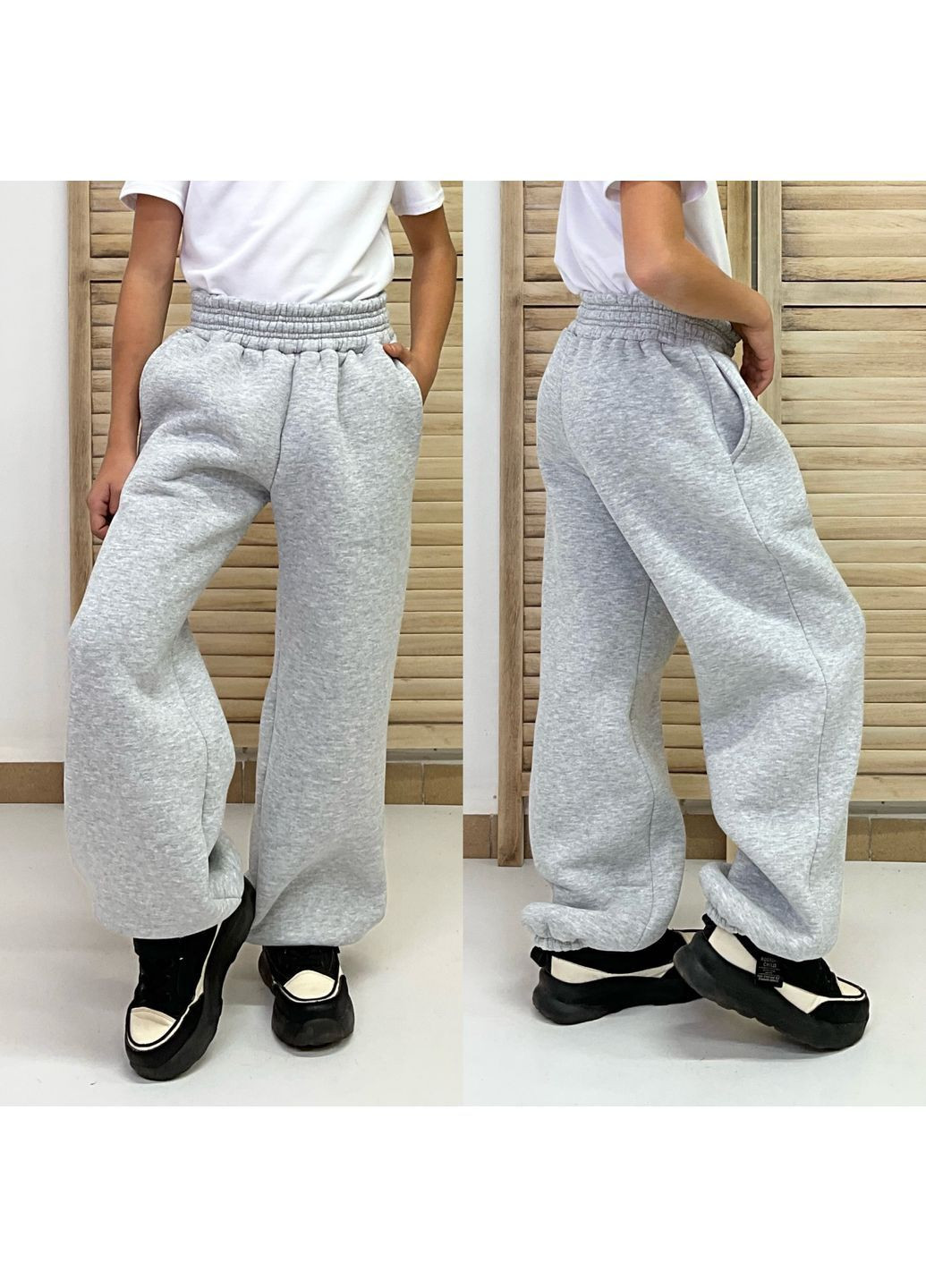 Светло-серые повседневный зимние брюки Україна