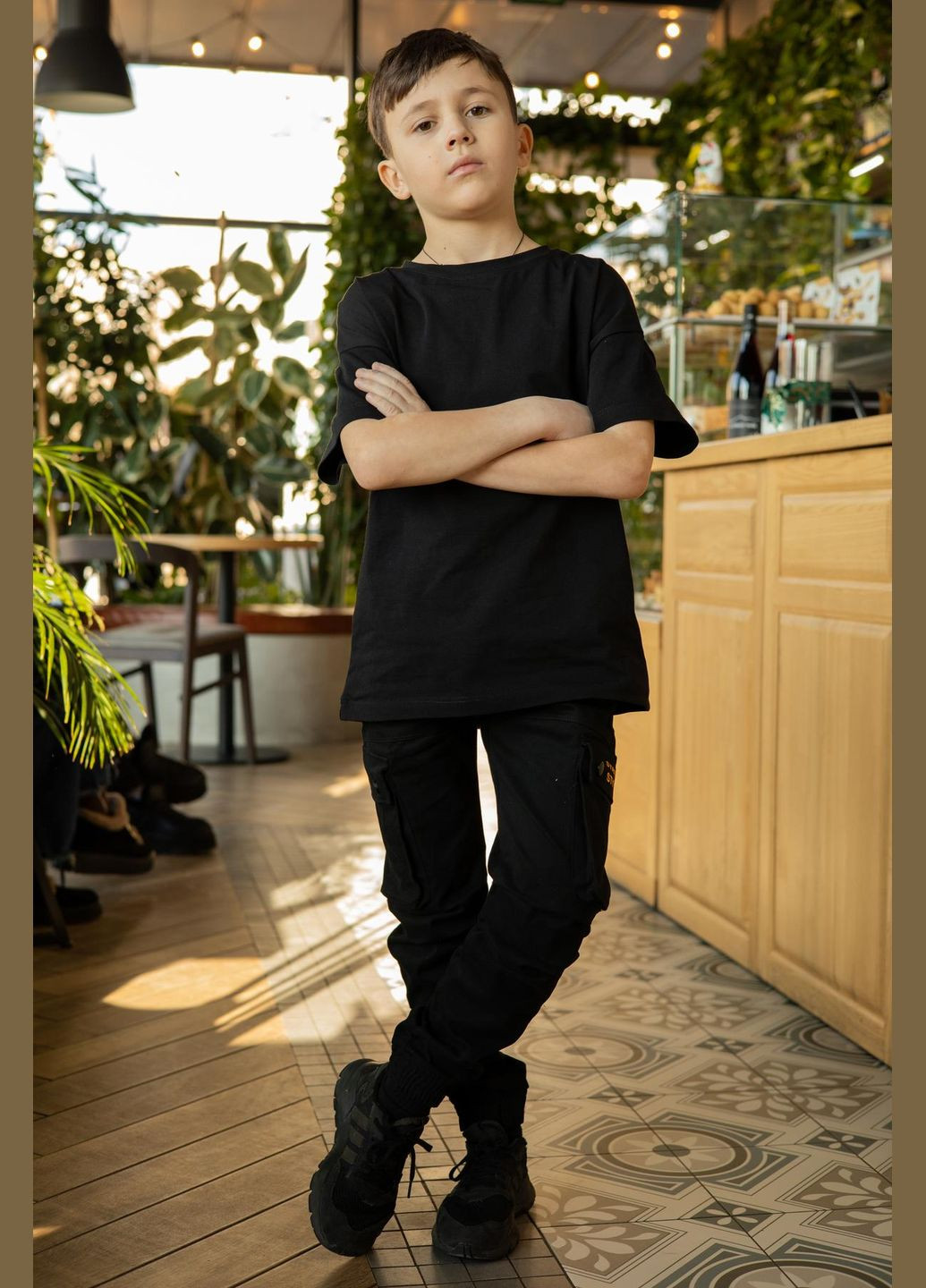 Чорна літня футболка чорна оверсайз для хлопчика IRmAS оверсайз