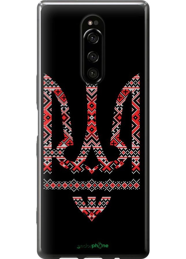 Чехол на Sony Xperia XZ4 Герб - вышиванка на черном фоне "1196u-1623-70447" Endorphone (392844320)