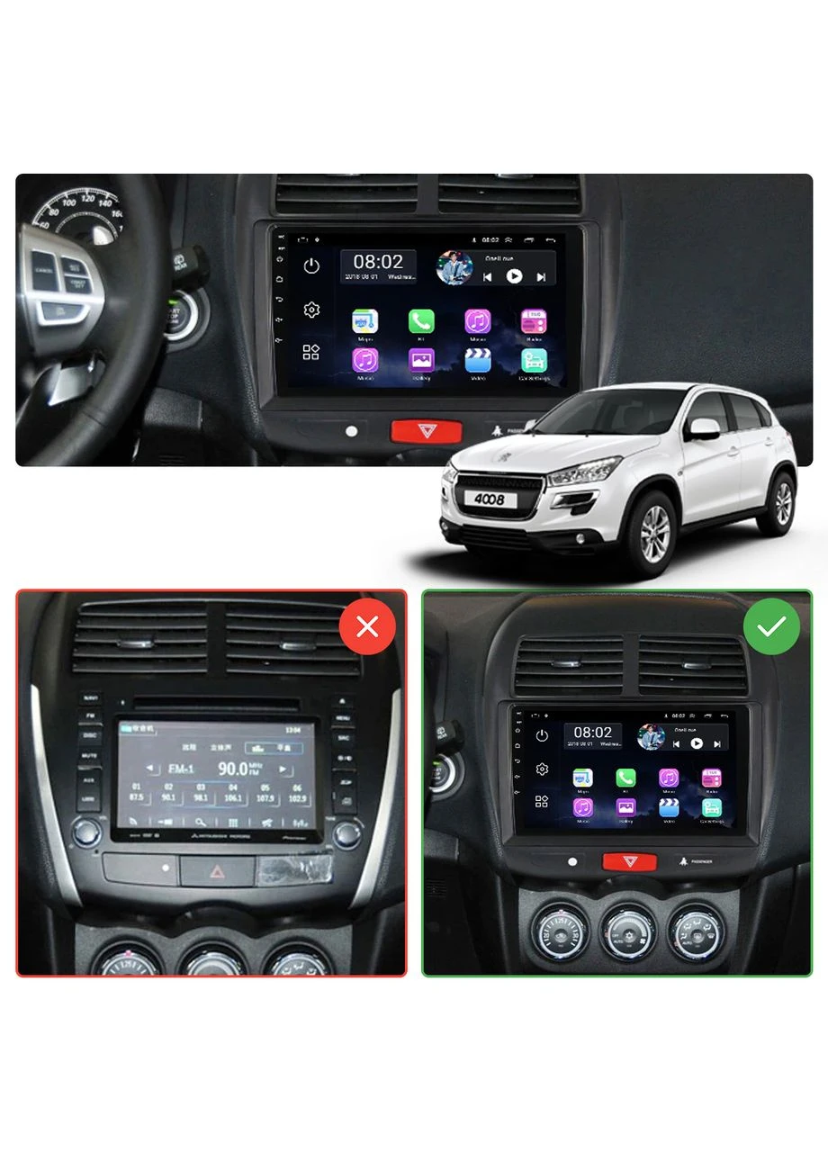 Штатная магнитола для Peugeot 4008 2012-2017 экран 10" 1/16Gb Wi-Fi GPS Base Lesko (378914040)