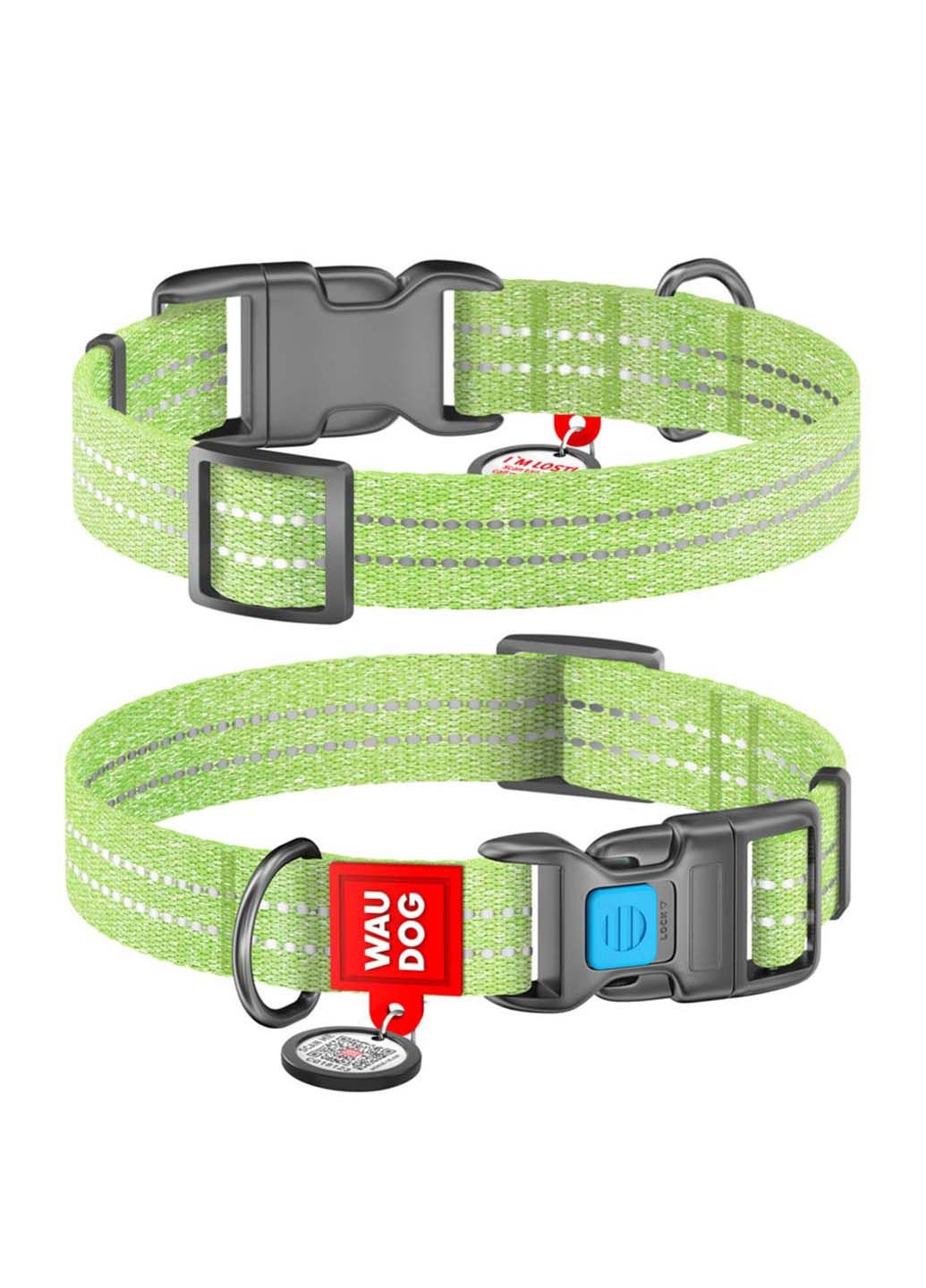 Нашийник для собак Re-cotton світловідбиваючий пластиковий фастекс 20 мм 24-40 см WAUDOG (291839268)