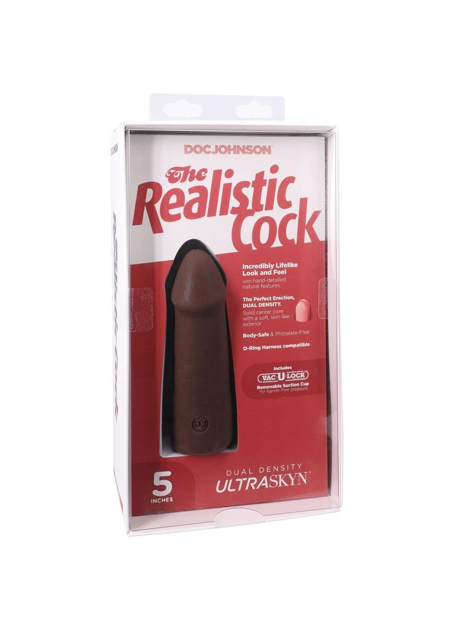 Фалоімітатор The Realistic Cock ULTRASKYN - 5 Inch Chocolate Doc Johnson (400433894)