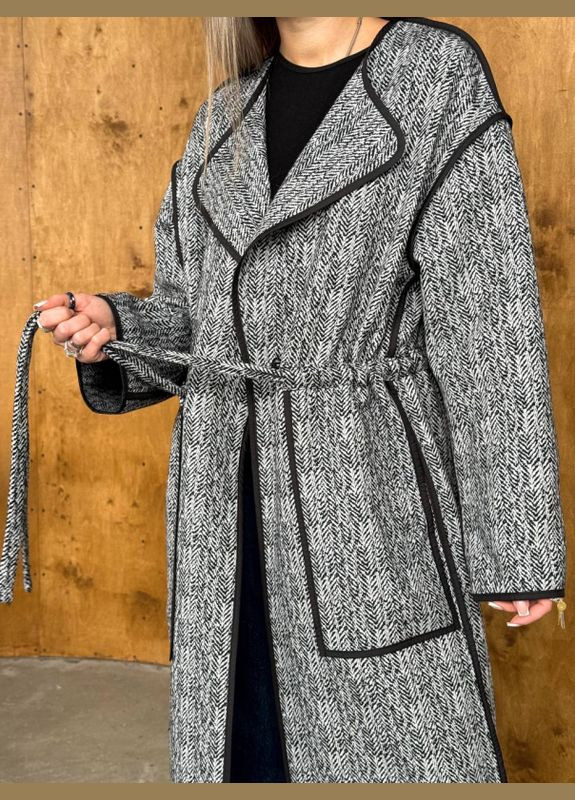 Сіре демісезонне Пальто Рошель однобортне Mirage