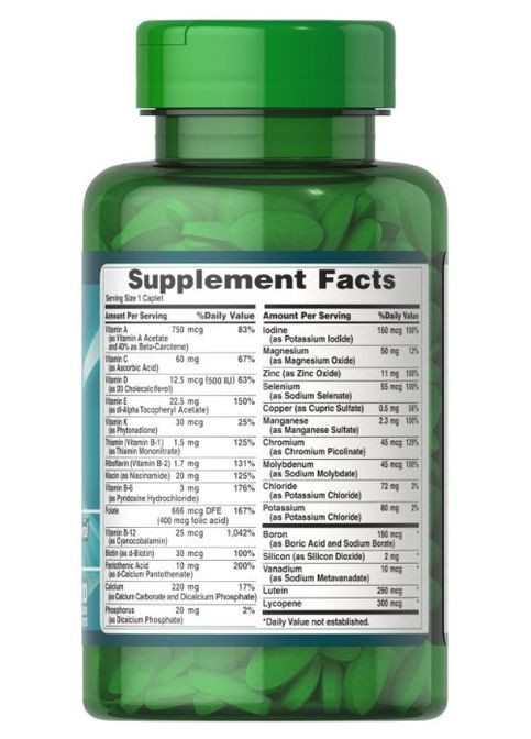 Puritan's Pride ABC Plus Senior Multivitamin 120 Caplets Puritans Pride (314953001)