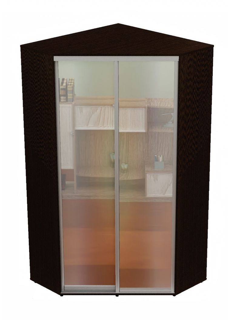 Шкаф-купе двухдверный угловой 140*140*230 см Венге магия 2 двери Зеркало Угол-4 Алекса (360449346)