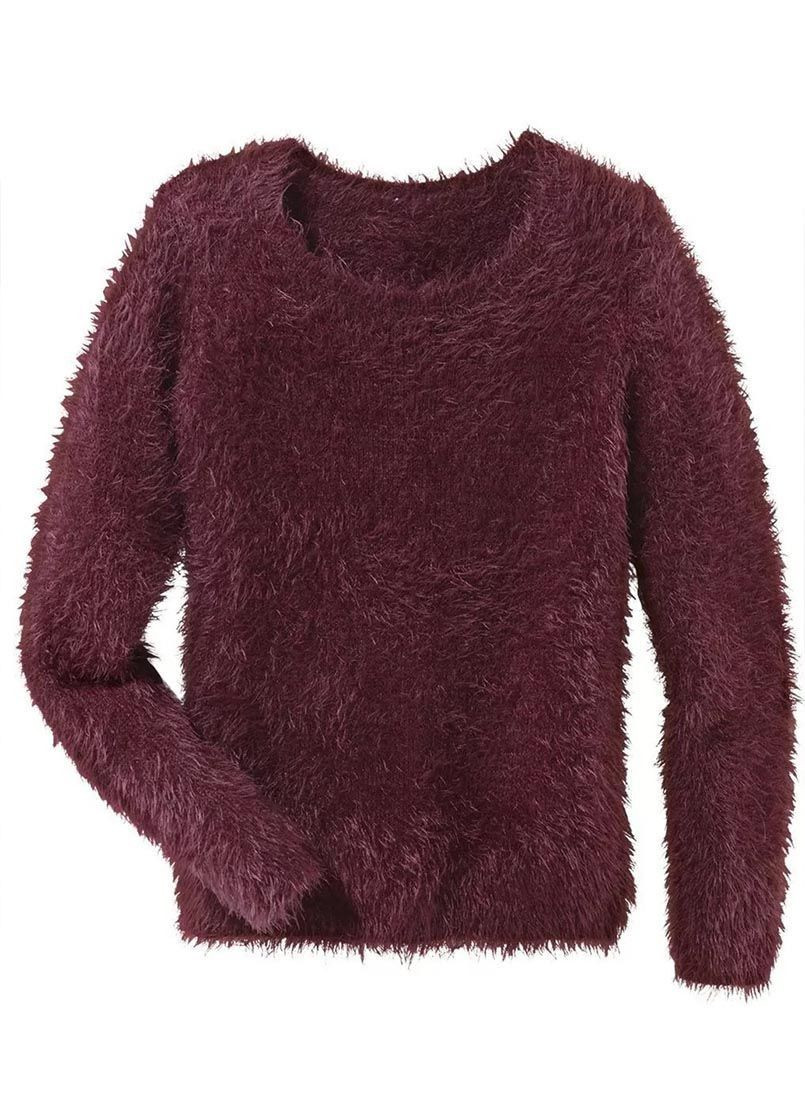 Бордовый зимний cвитер для девочки Pepperts